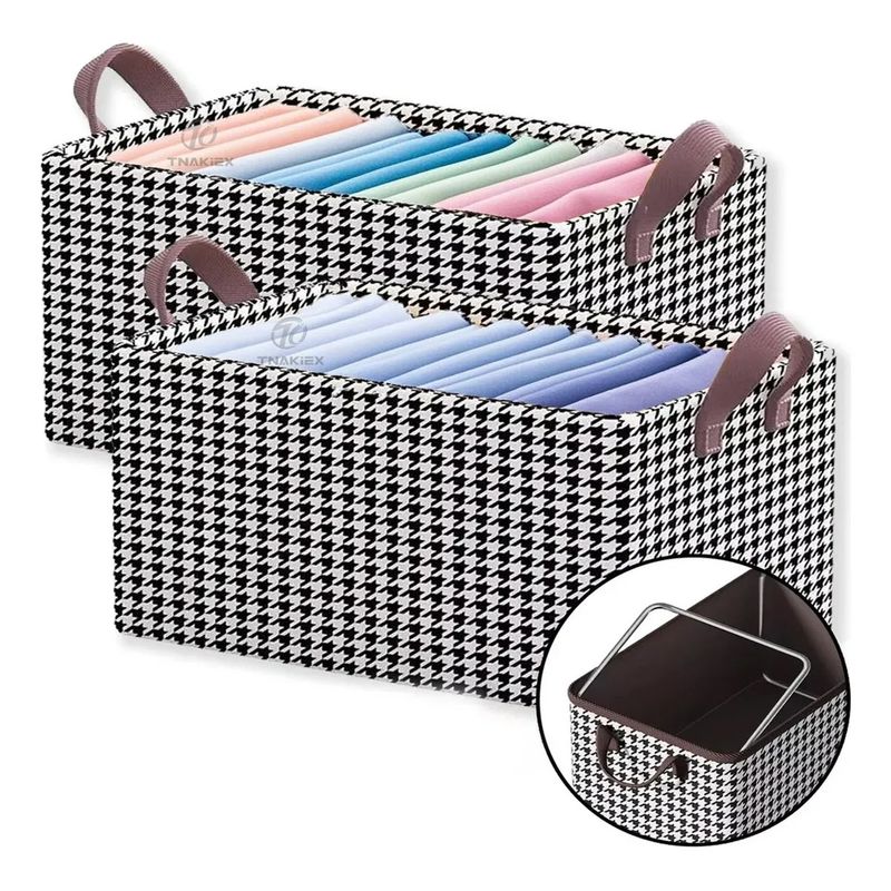 TNAKIEX - 2pz Cajas Organizador De Ropa Plegable Con Estructura Acero