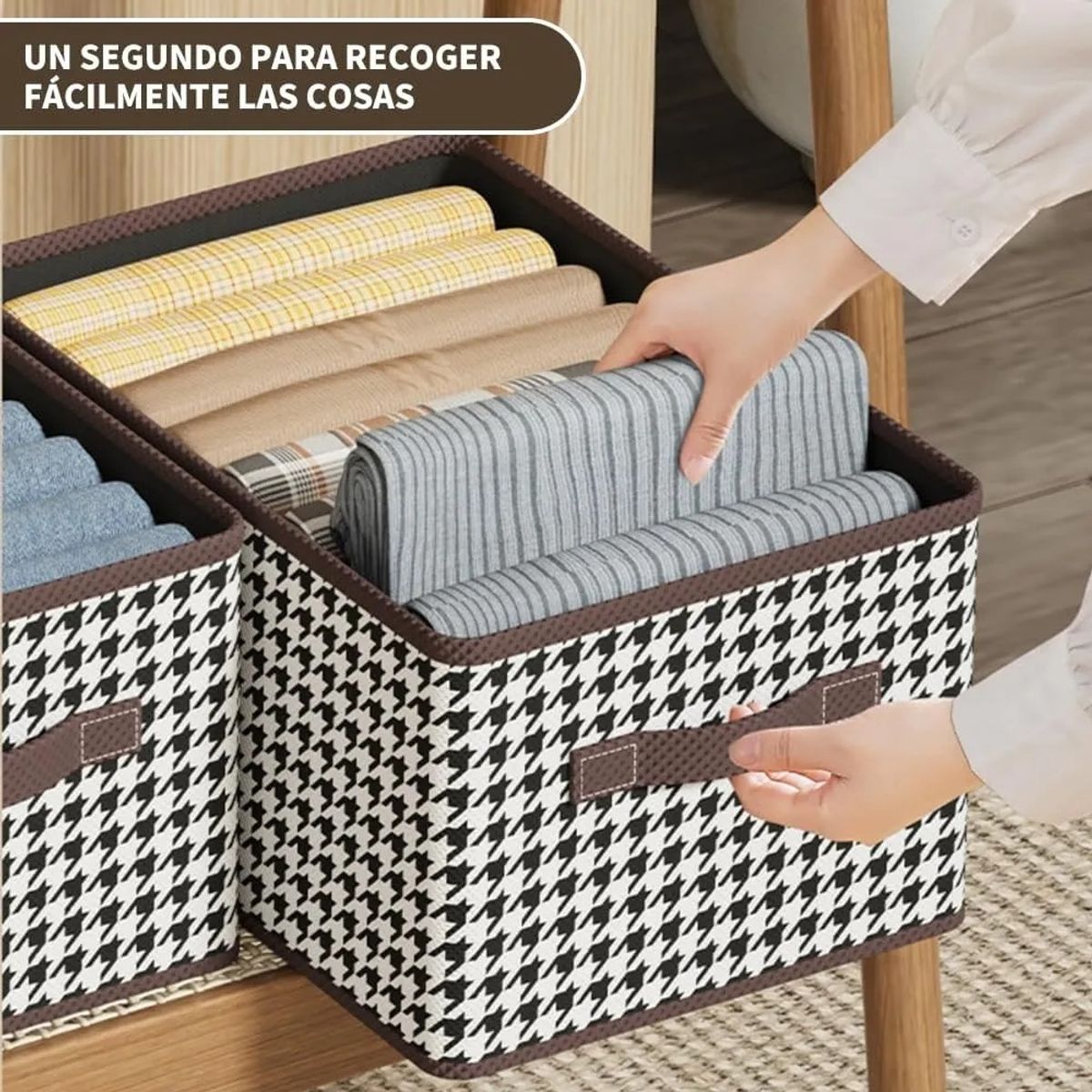 TNAKIEX - 2pz Cajas Organizador De Ropa Plegable Con Estructura Acero