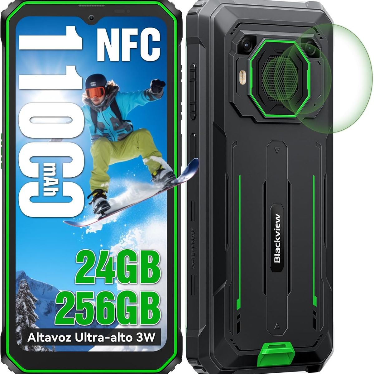 BLACKVIEW - Blackview BV6200 Plus Celular 24GB+128GB 11000mAh NFC-Verde