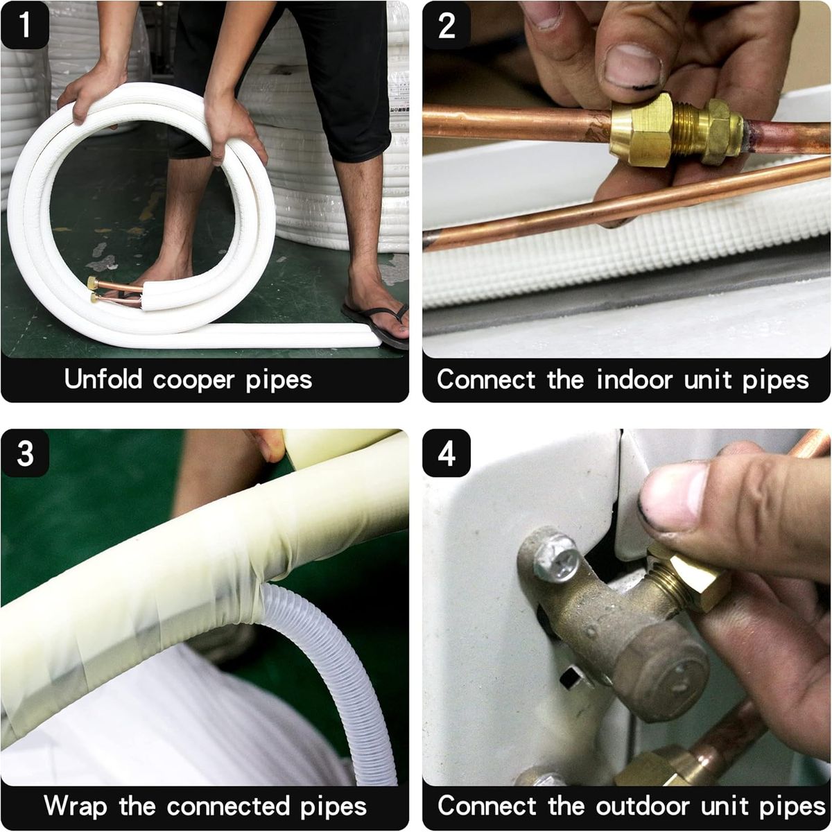 KUANGYE - Kit Cañerias 14 +38 5mts Con Tuercas Y Aislacion