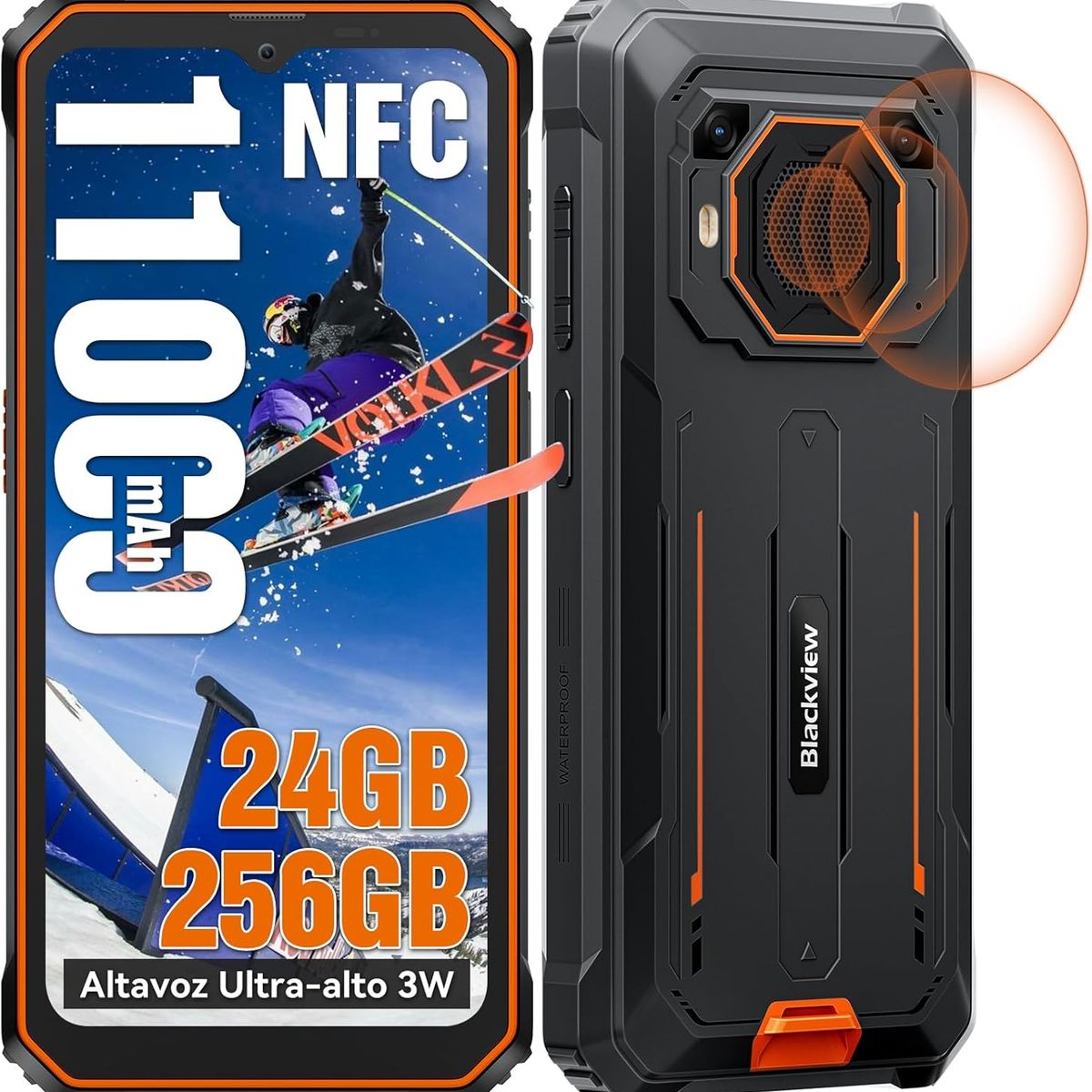 BLACKVIEW - Blackview BV6200 Plus Celular 24GB+128GB 11000mAh NFC-Naranja
