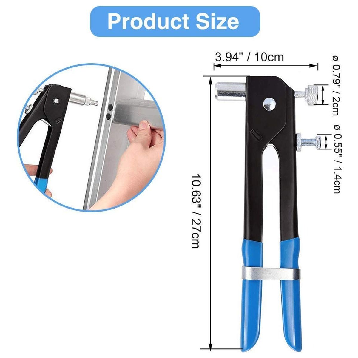 EDWINAYY - Kit Remachadora Tuerca 86 Piezas M3 A M8 Remache Ciego