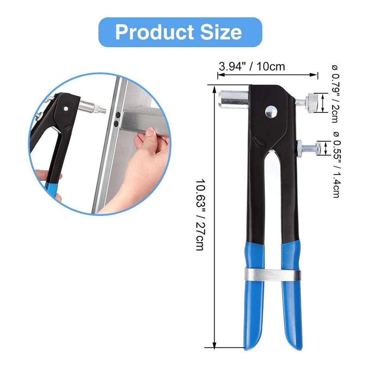 EDWINAYY - Kit Remachadora Tuerca 86 Piezas M3 A M8 Remache Ciego