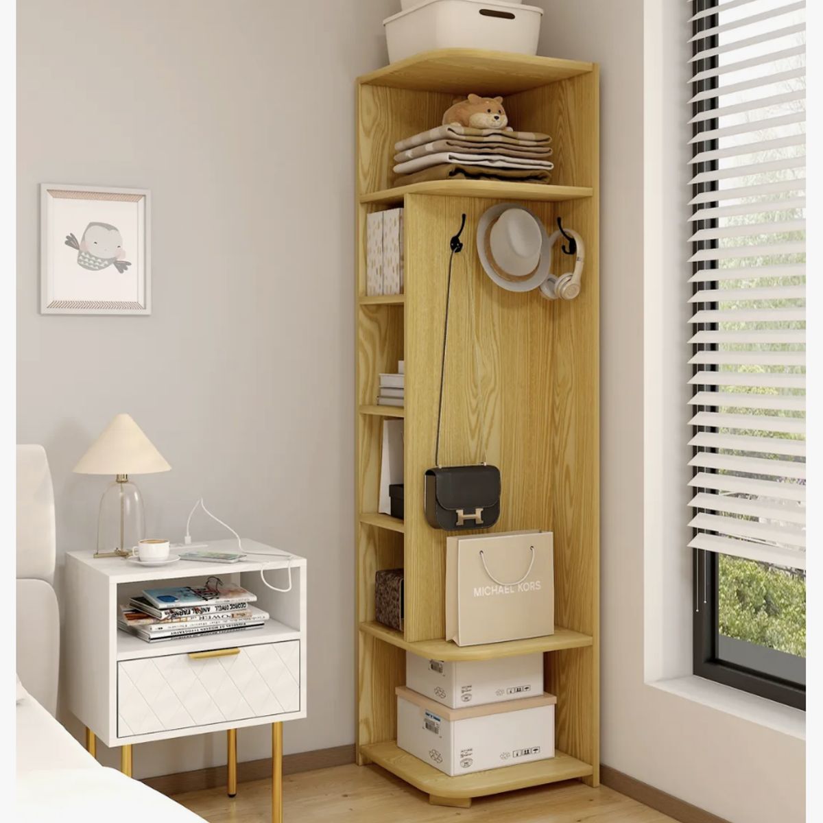 HOMER DESIGN - Organizador Esquinero Repisa Estante Para Living Dormitorio 180cm