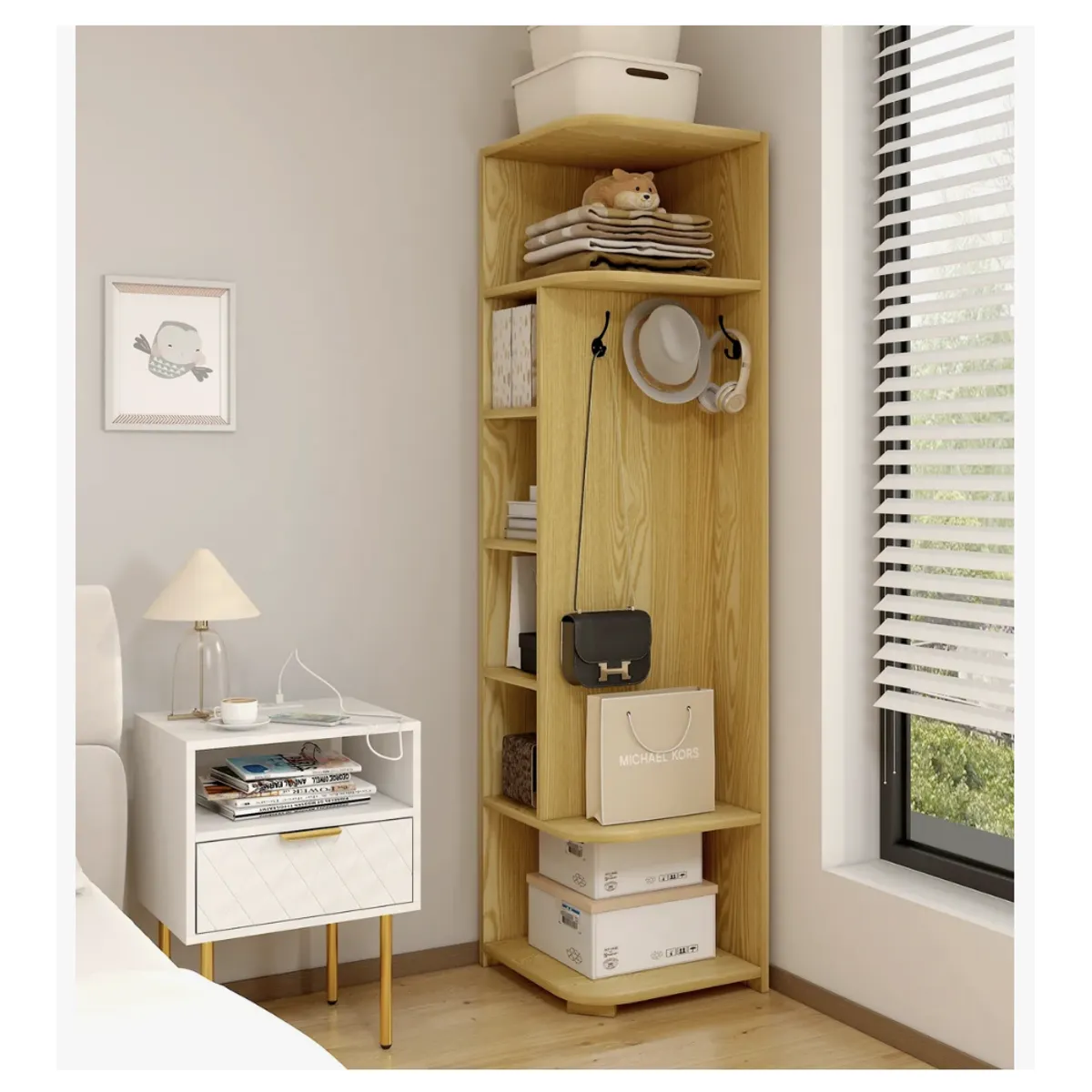 HOMER DESIGN - Organizador Esquinero Repisa Estante Para Living Dormitorio 180cm