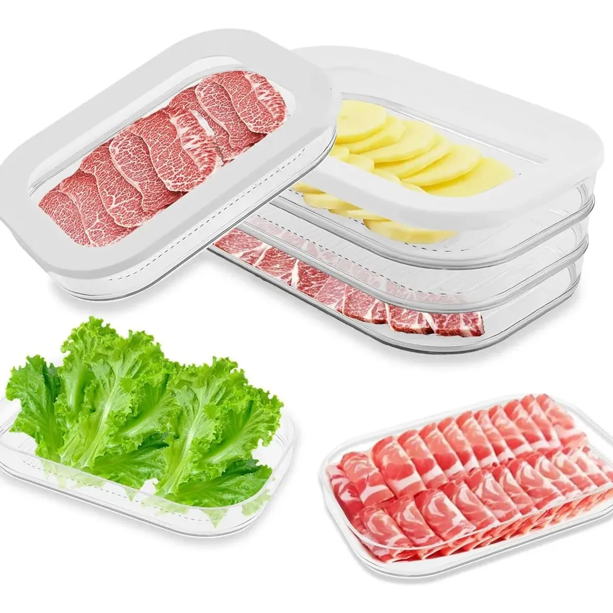 TNAKIEX - Caja De Almacenamiento Portátil Para Refrigerador De Cocina