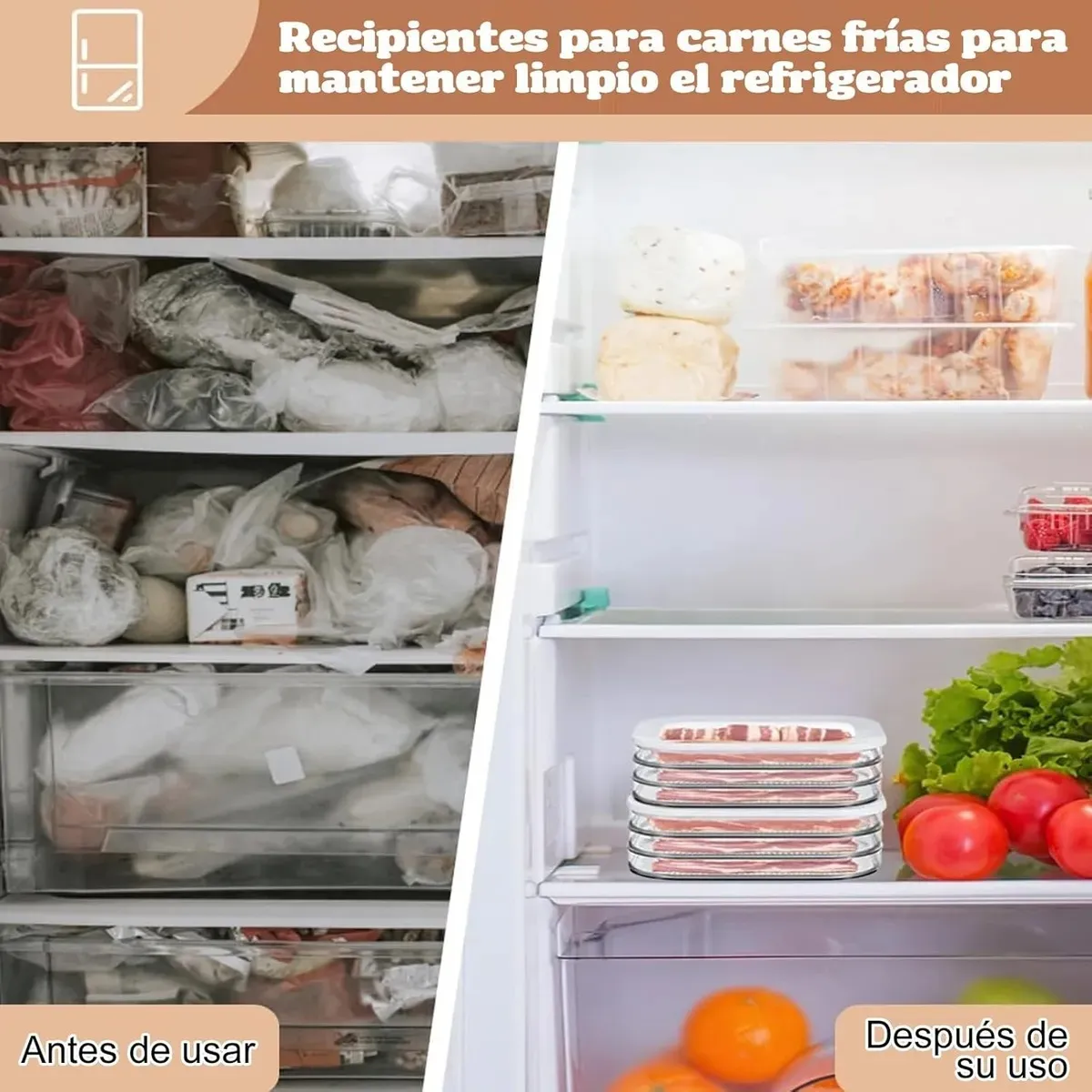 TNAKIEX - Caja De Almacenamiento Portátil Para Refrigerador De Cocina
