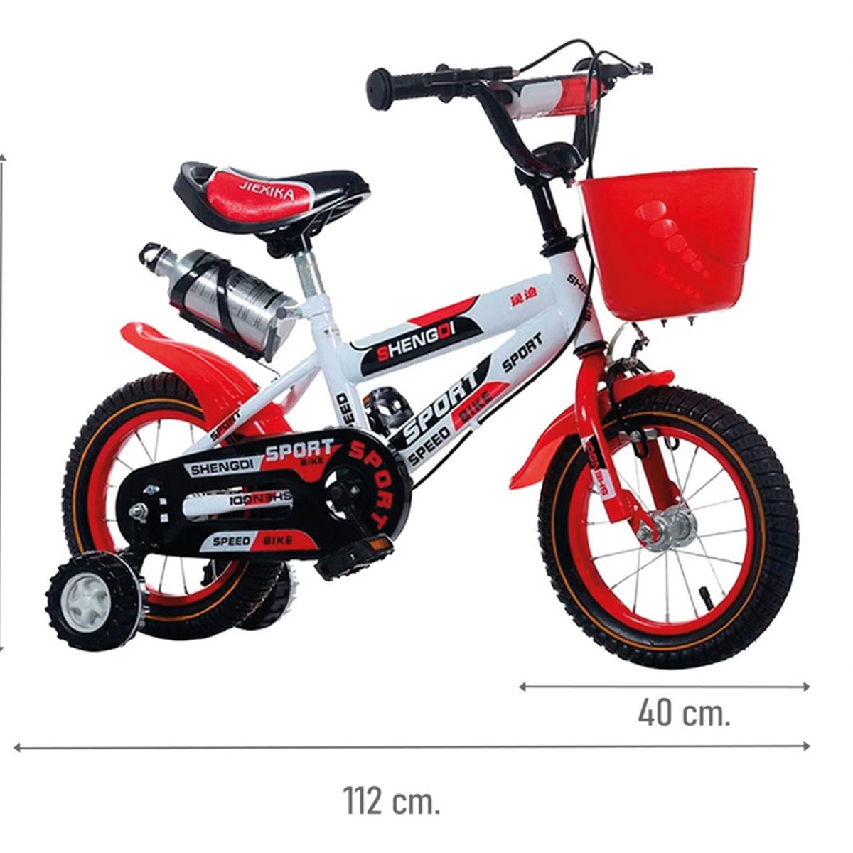 LSABEL RENACI - Bicicleta Infantil Aro 16 Rojo Con Rueditas Tamaño Cuadro S