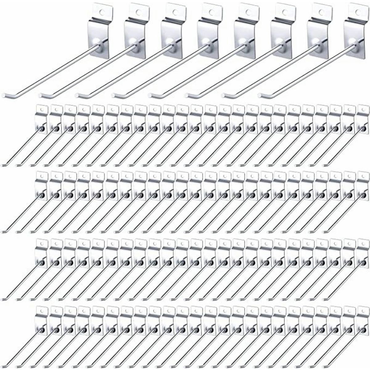 QUICK - Pack 100 Ganchos Gancheras Panel Ranurado 15 Cm Exhibidor