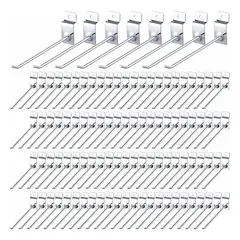 QUICK - Pack 100 Ganchos Gancheras Panel Ranurado 15 Cm Exhibidor
