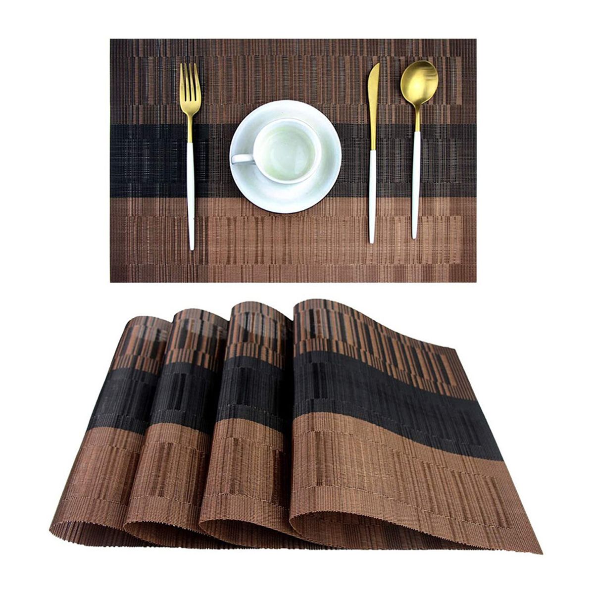 EDWINAYY - Set 6 Individuales De Mesa Fácil Limpieza Warrior Café