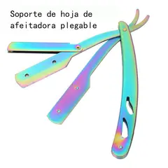 EDWINAYY - Porta Navaja Metal Barbero Afeitar Barba +10 Navajas
