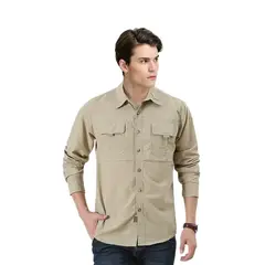 EDWINAYY - Camisa Outdoor Manga Larga Tactel Dry Clásica Ripstop Hombre