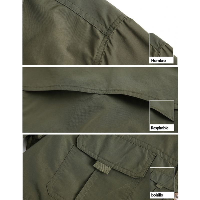 EDWINAYY - Camisa Outdoor Manga Larga Tactel Dry Clásica Ripstop Hombre