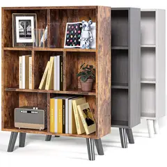 GENERICO - SIMPLE HOGAR Cube Librero, 3 Capas 7 Celdas con Patas Madera Vintage