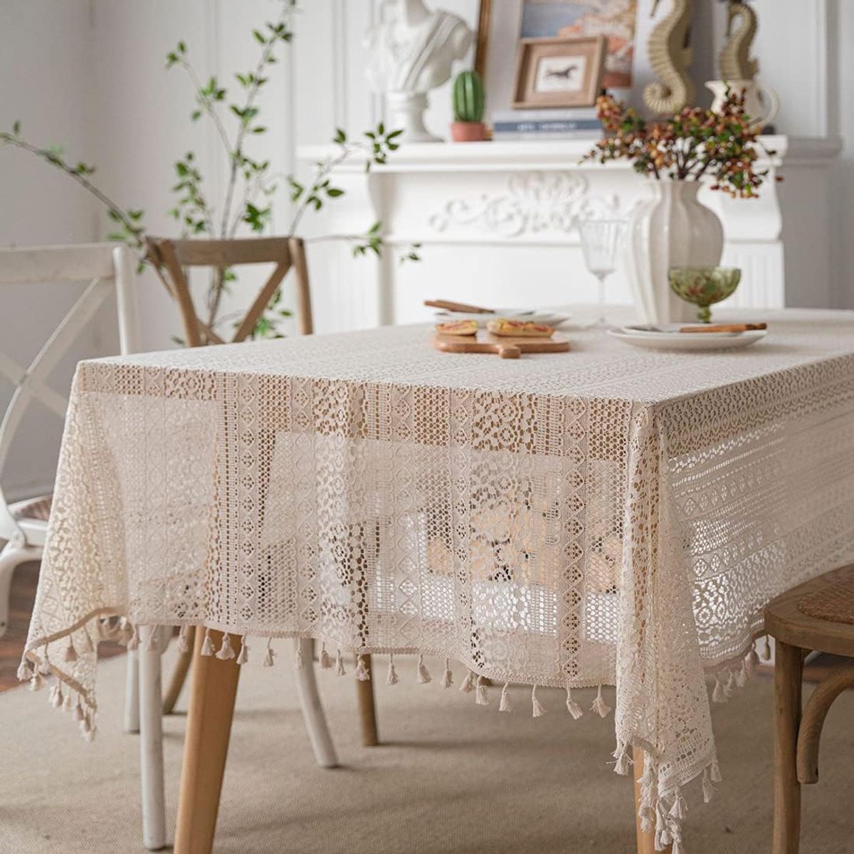 PUREPOWER - Mantel Bohemio Crochet Manual 150x150cm Boda