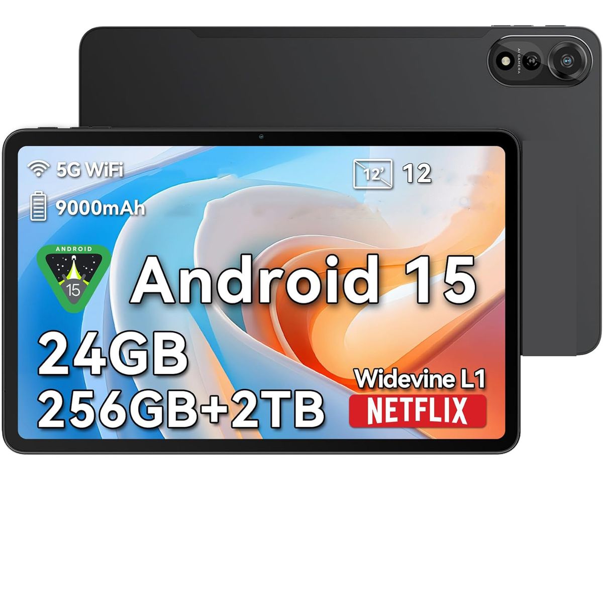 BLACKVIEW - Blackview Mega2 Tableta 2025 24GB+256GB 12 pulgadas Android15