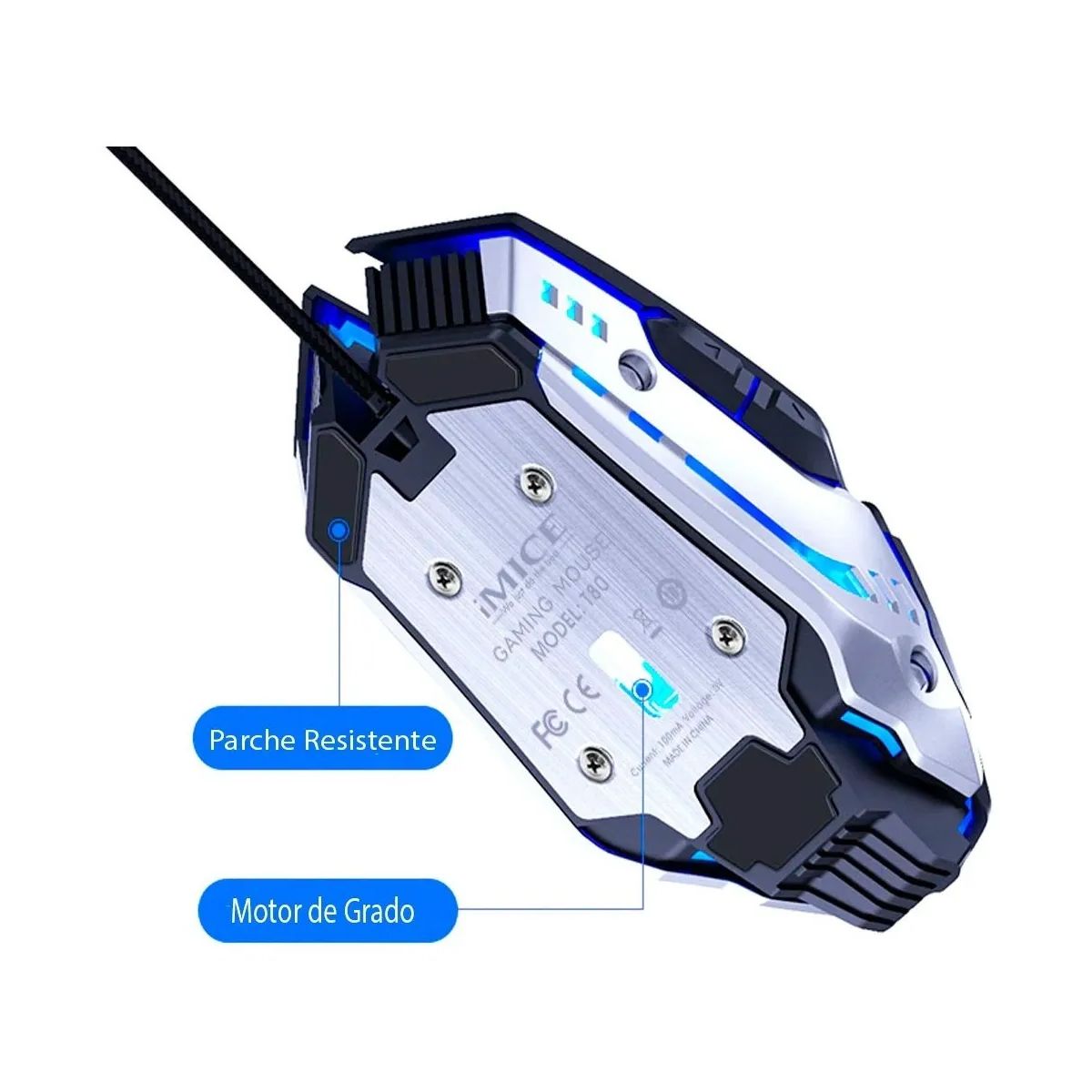 IMICE - Mouse Gamer RGB iMice T80 3200 DPI Iluminado Maus Gamer