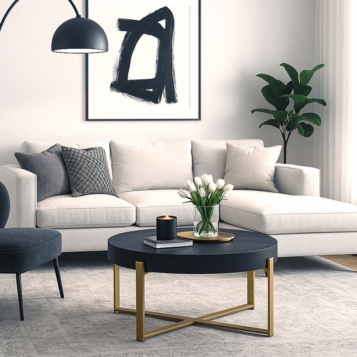 MSA MUEBLES SANTA ANA - Mesa Centro Black Circle