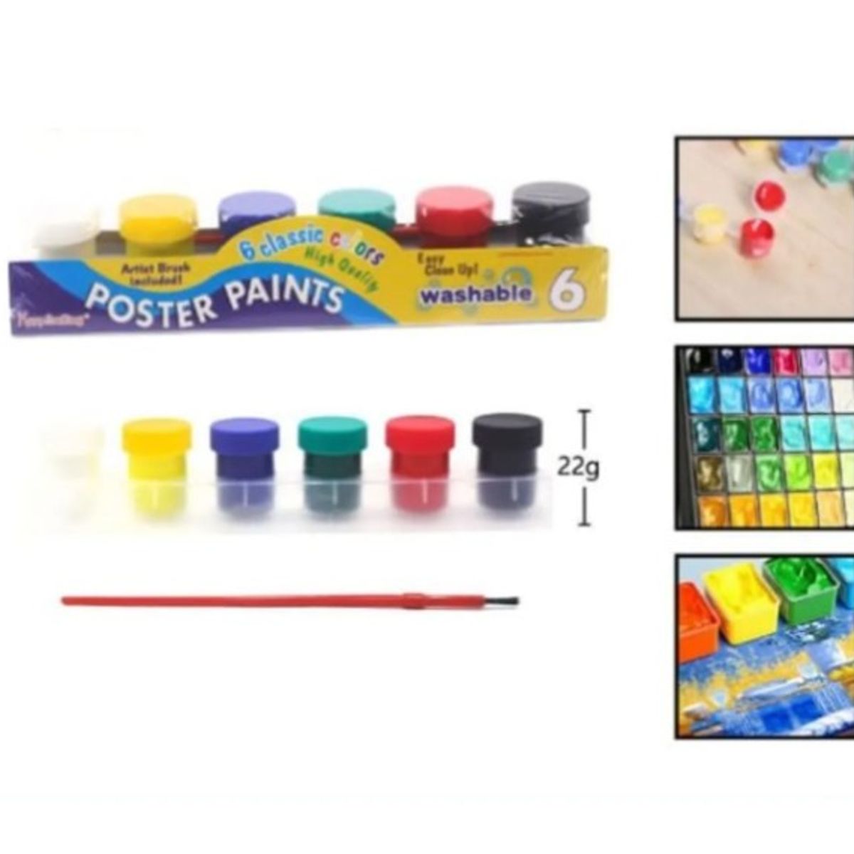 GENERICO - Pintura Acuarela 6 Colores Surtidos
