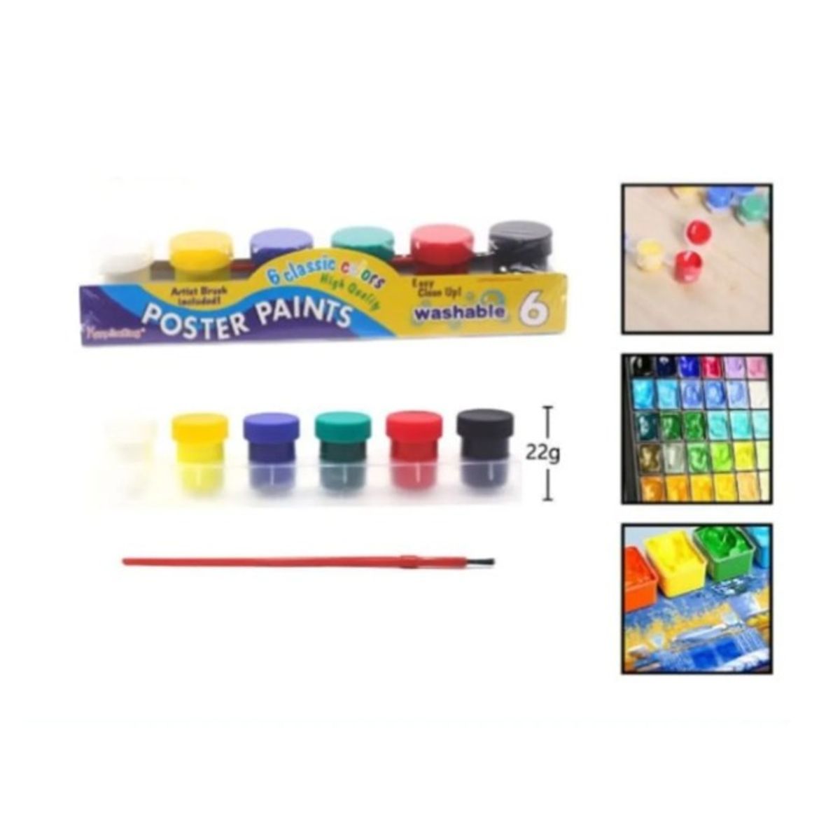 GENERICO - Pintura Acuarela 6 Colores Surtidos