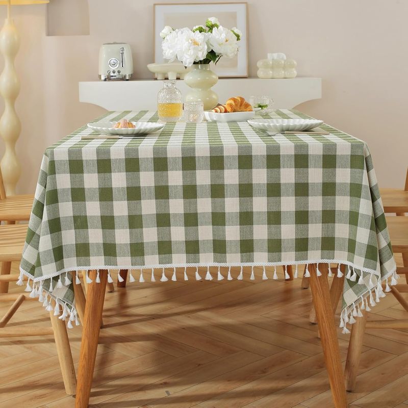 PUREPOWER - Mantel Cuadros Verde 140x220cm Algodón