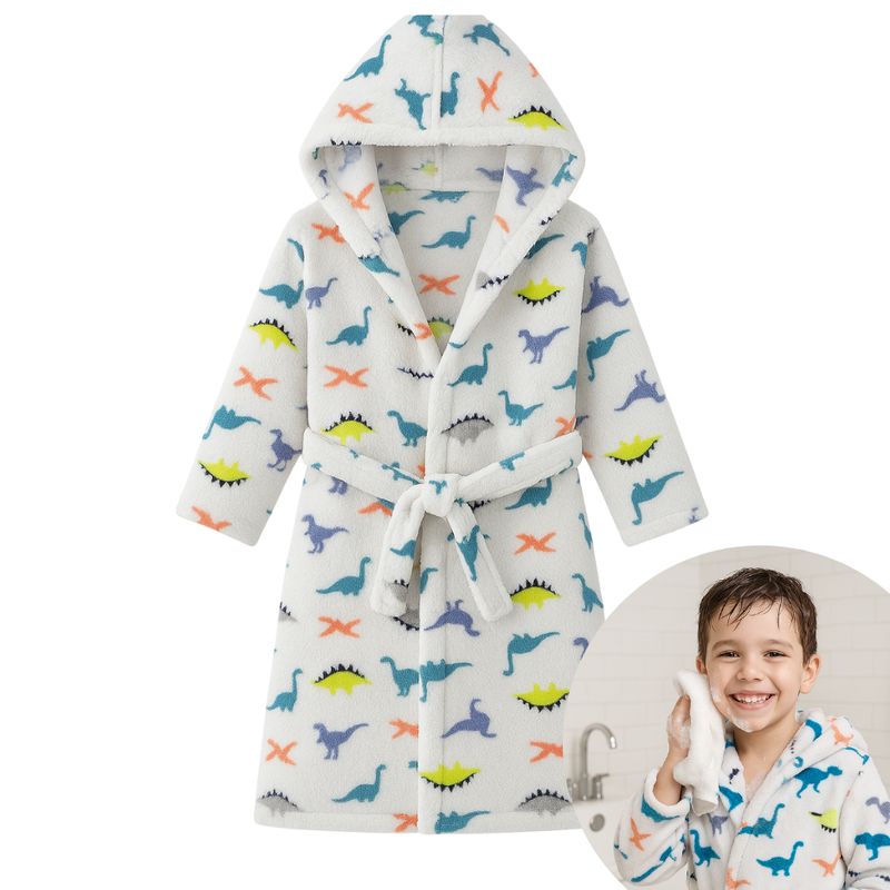 JUMP KIDS - Bata Albornoz De Polar Con Capucha para Niños 5 a 8 años