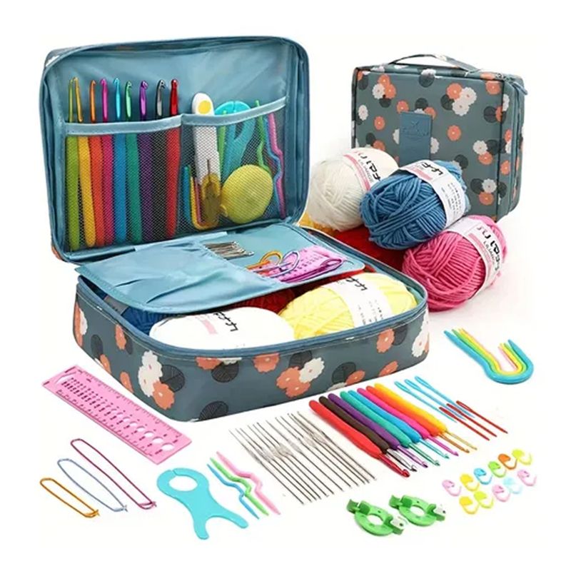OFERTABKN - Set Con Estuche Crochet Silicona Accesorios Para Tejer