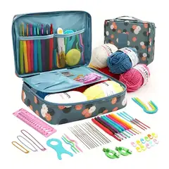 OFERTABKN - Set Con Estuche Crochet Silicona Accesorios Para Tejer