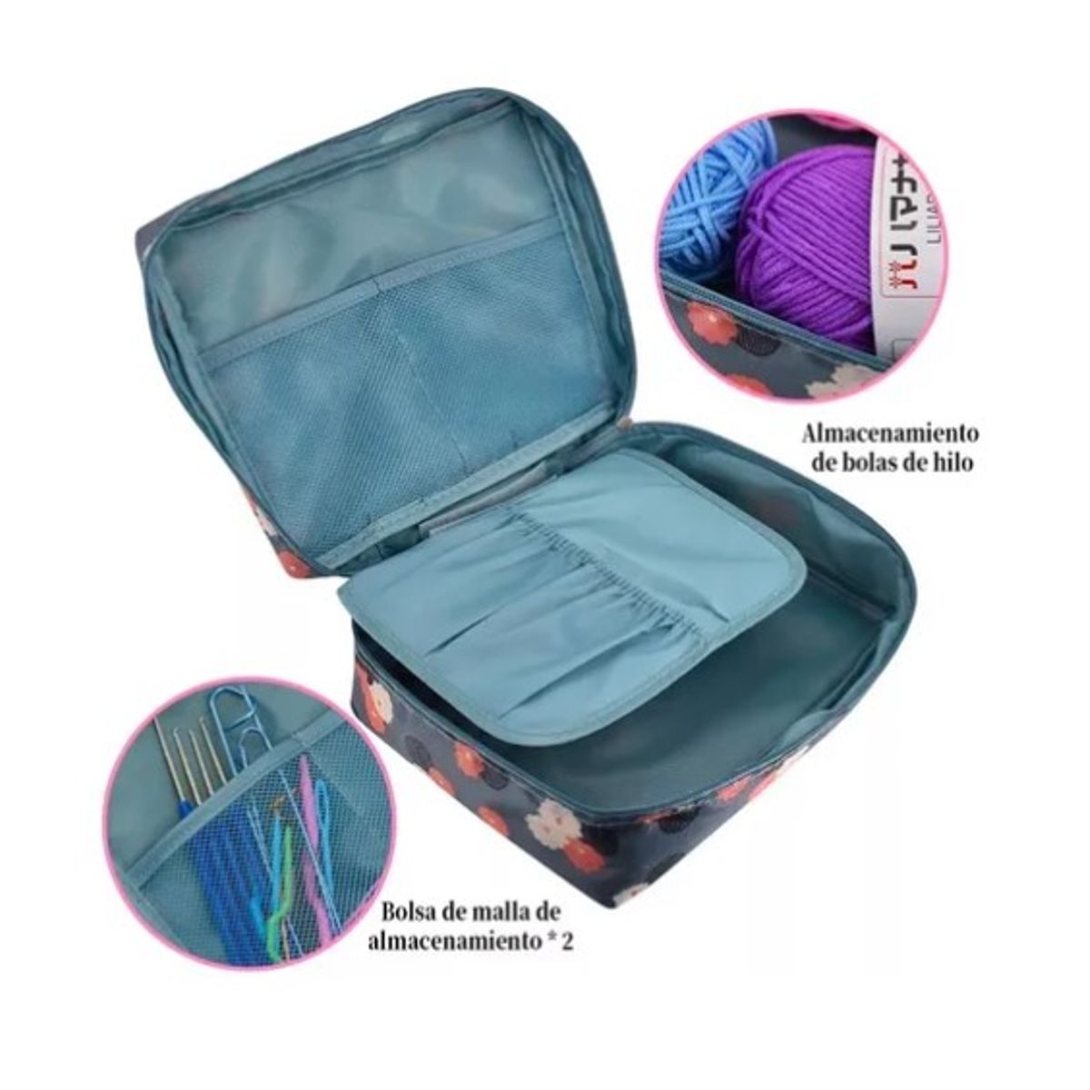 OFERTABKN - Set Con Estuche Crochet Silicona Accesorios Para Tejer