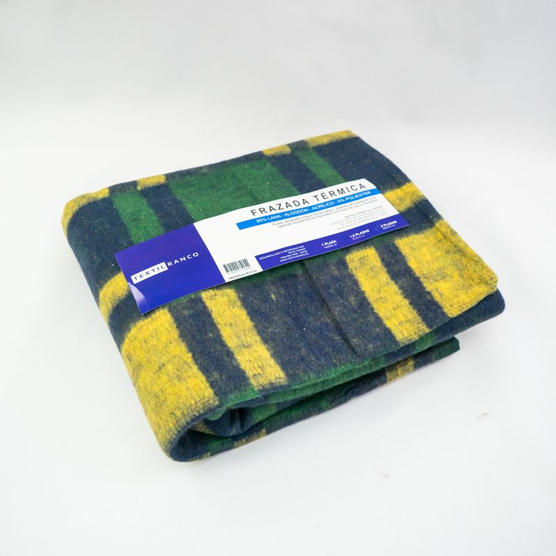RANCO - Frazada Térmica Escocesa VERDE 1,5 plazas 450g/m2 - Textil Ranco
