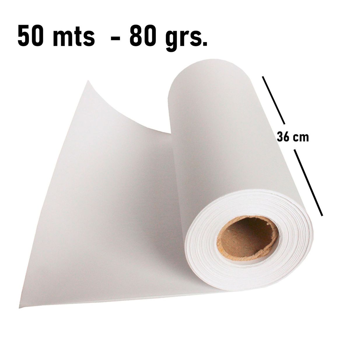 GENERICO - Rollo Papel Bond Plotter 40cm x 50mts 80gr