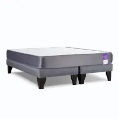 YAZZ - Cama Europea 2 Plazas Lotus Espuma Alta Densidad Base Dividida