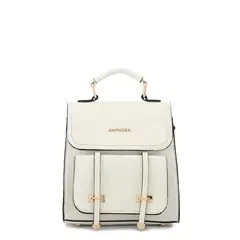 AMPHORA - Mochila con tapa pequeña kelly blanco