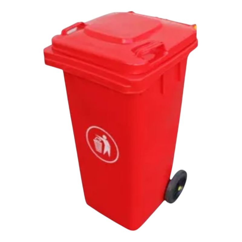 GENERICO - Basurero Contenedor Tacho 240 Lts Cruedas Certificado Rojo