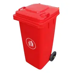 GENERICO - Basurero Contenedor Tacho 240 Lts Cruedas Certificado Rojo