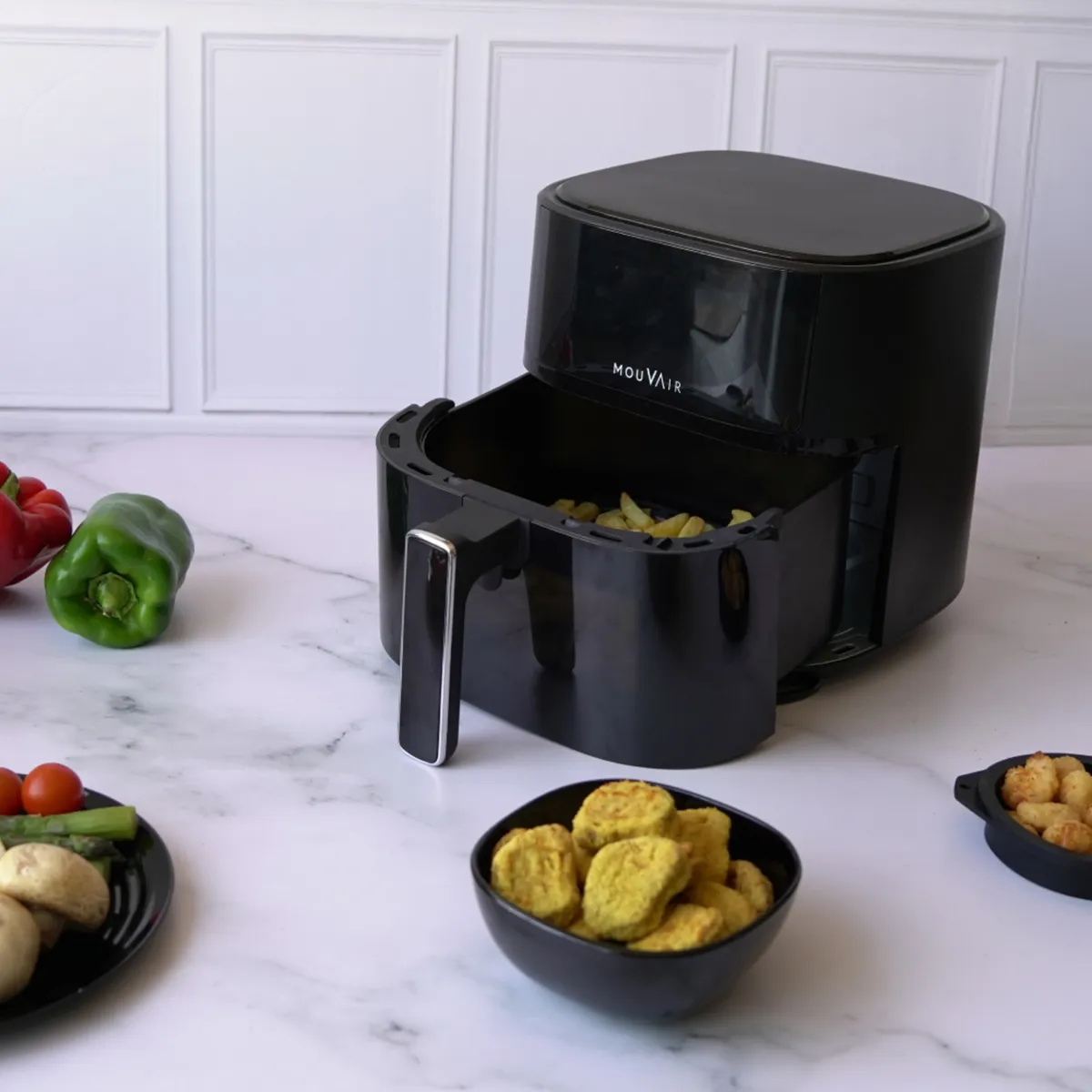 MOUVAIR - Freidora Clear Fry 6L + Hervidor Swan negro