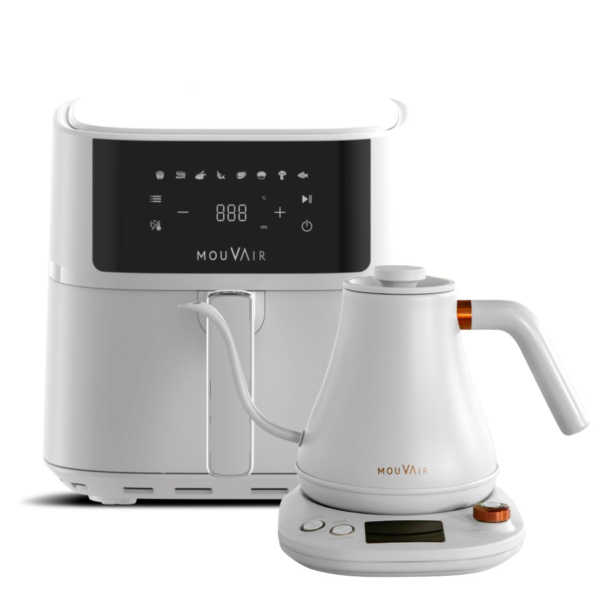 MOUVAIR - Freidora Aire Fry Blanca 6L + Hervidor Swan Blanco