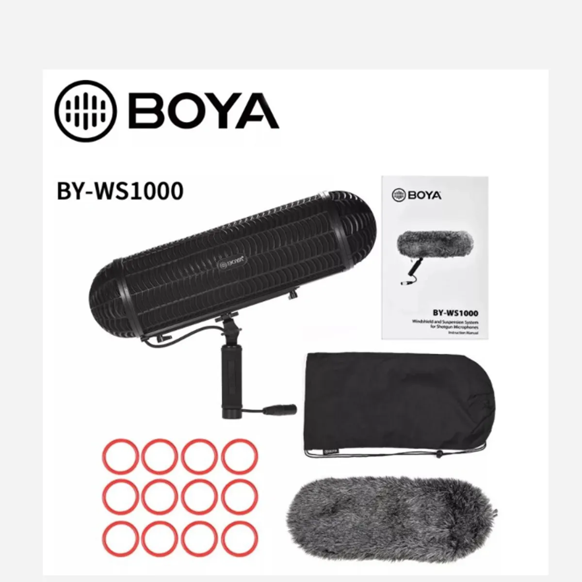 BOYA - SISTEMA DE SUSPENSIÓN PARA MICRÓFONO AMBIENTAL BOYA BY-WS1000