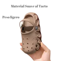 GARSIL - Chalas Sandalias Goma Para Niño Niña Suela Gruesa Antideslizante Cafe