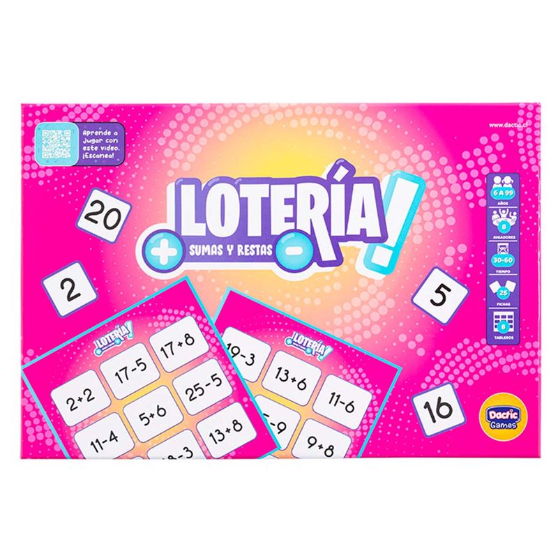 DACTIC - Juego De Mesa Lota Sumas Y Restas