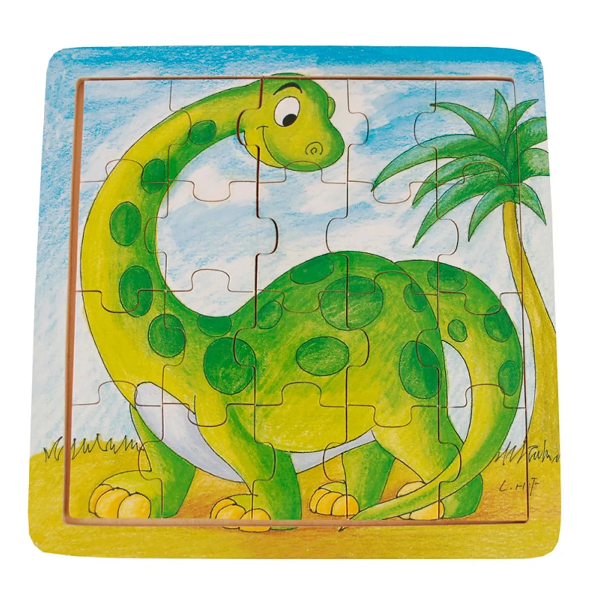 DACTIC - Puzzle Niños Rompecabezas De Madera 20 Piezas Dinosaurio