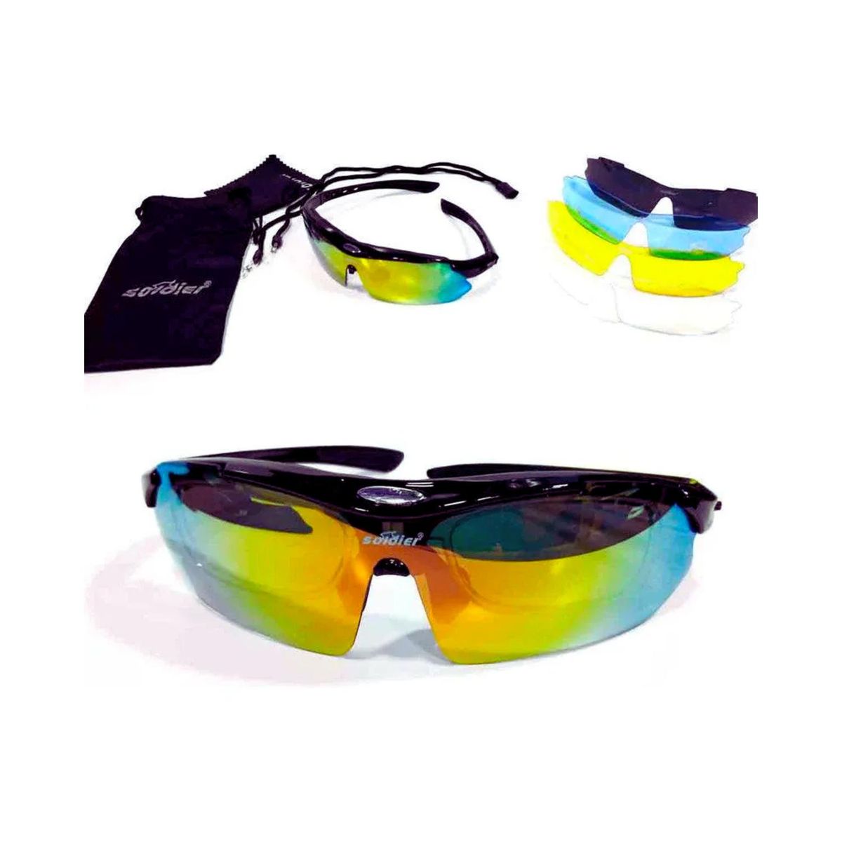 FOUR - Lentes de Ciclismo con 5 Micas Intercambiables + Estuche UV400