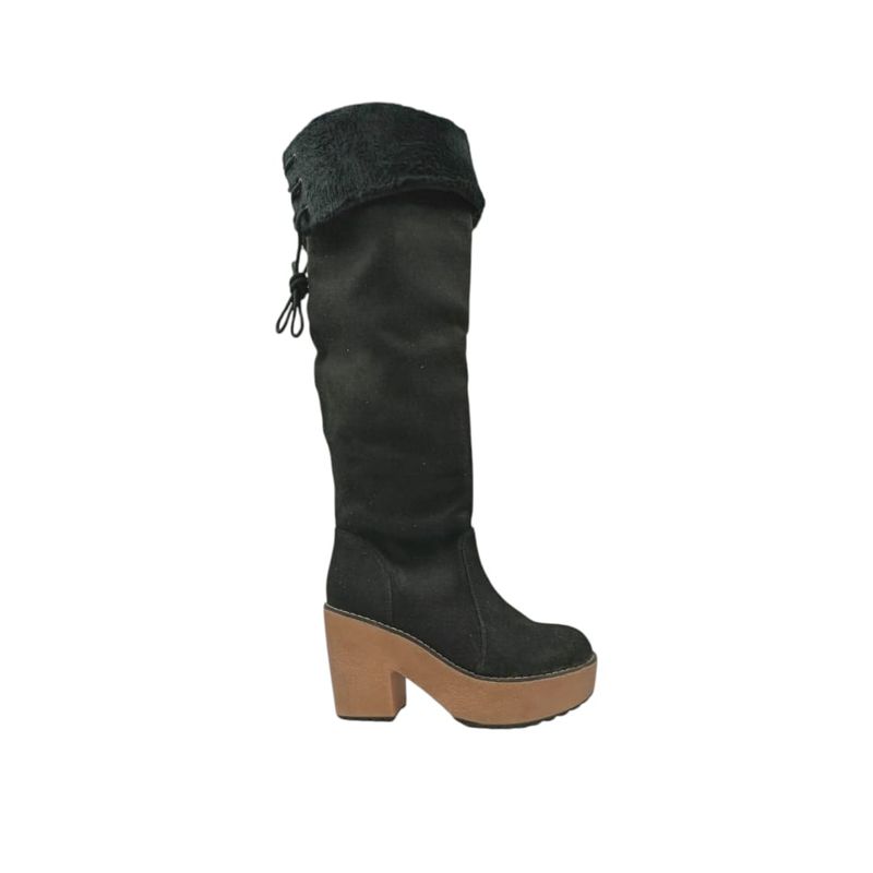HERIEL - Bota Negra Gamuza Mujer