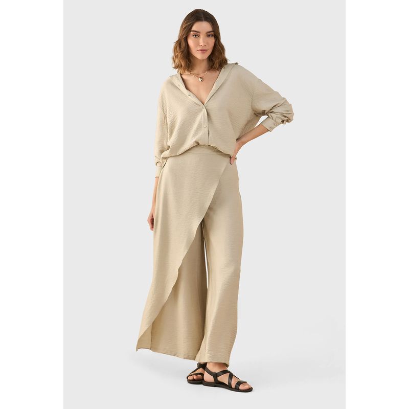 ESPRIT - Pantalón fluido con diseño cruzado Mujer Esprit ESPRIT