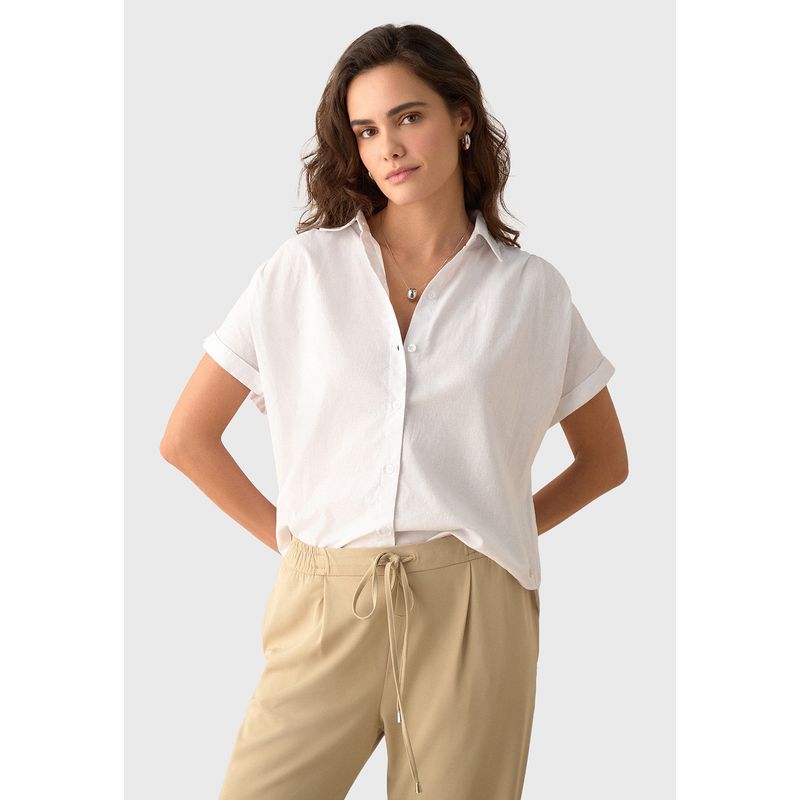 ESPRIT - Blusa Lino Manga Corta Mujer Esprit ESPRIT