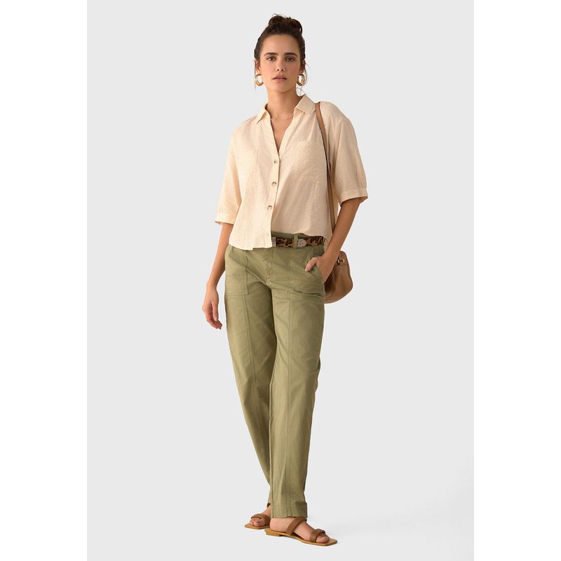 ESPRIT - Pantalón Recto estilo militar Mujer Esprit ESPRIT