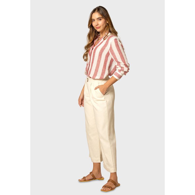 ESPRIT - Pantalón Capri efecto Lino Mujer Esprit ESPRIT