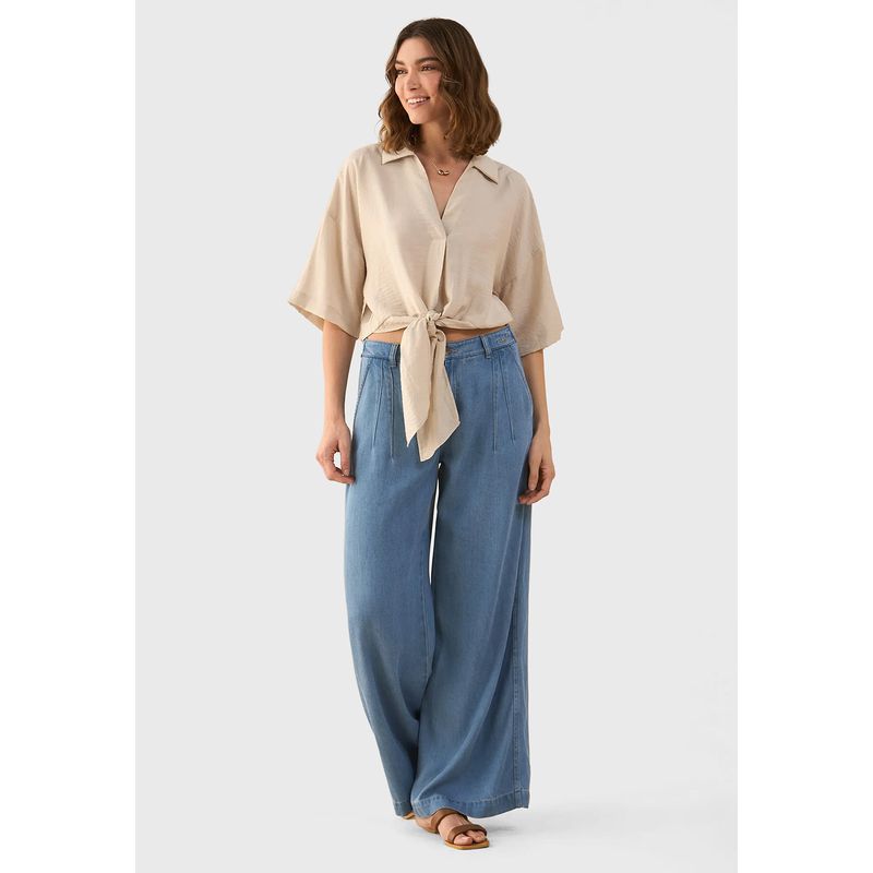 ESPRIT - Blusa Crop con amarra Mujer Esprit ESPRIT