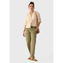 ESPRIT - Pantalón Recto estilo militar Mujer